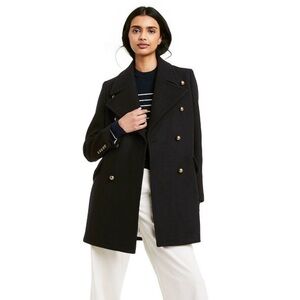 Nili Lotan For Target‎ Coat XXS Double Breasted Black Wool Blend Pea Coat NWT